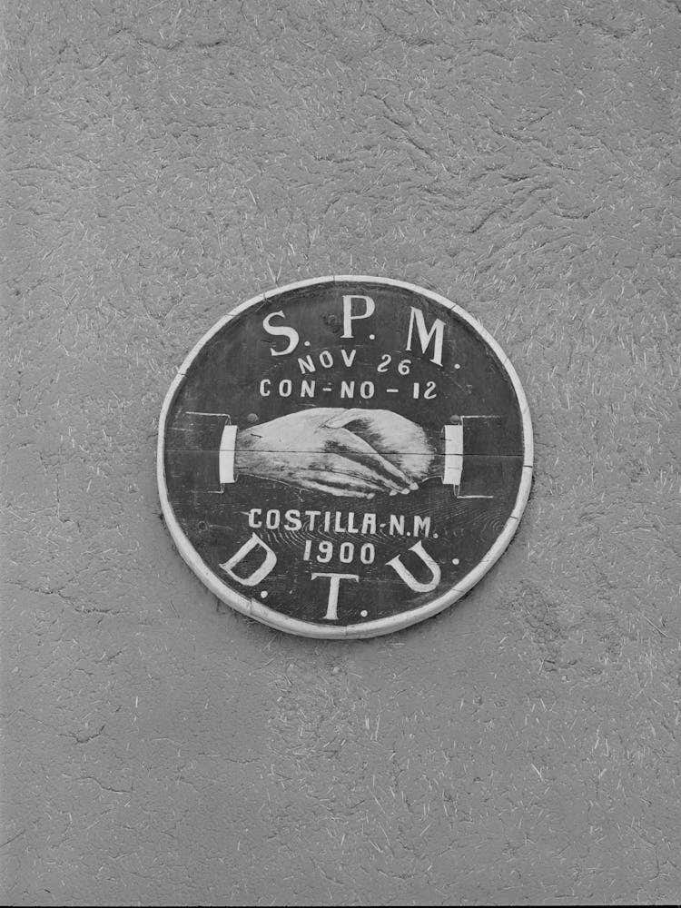 Insignia On Lodge Hall In Spanish American Town, Costilla, New Mexico By Russell Lee