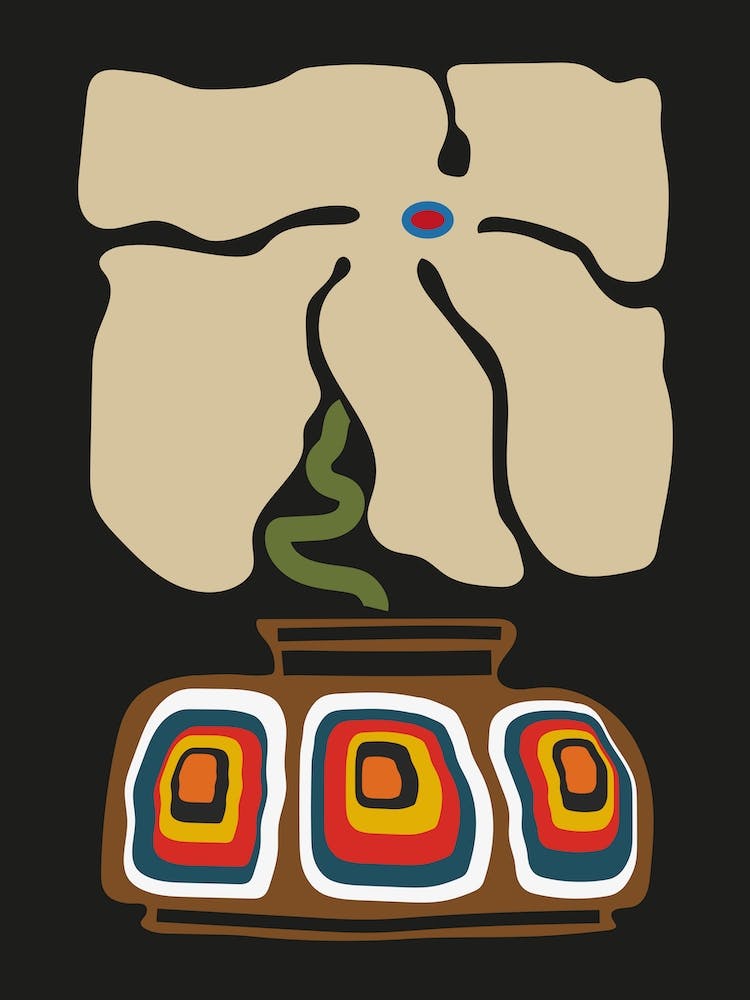 Flower Ukiyo Vase Grey 1