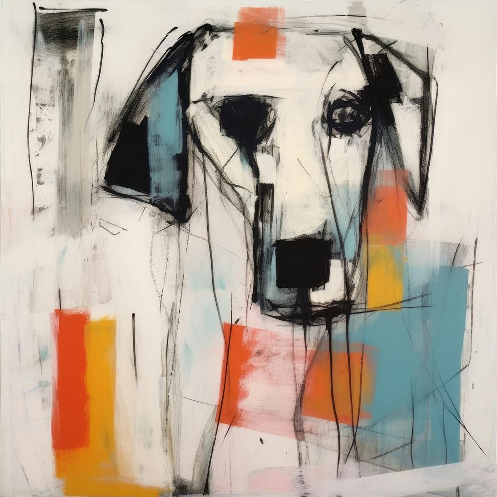 Conceptual Abstract Color Block Dog Portrait 33