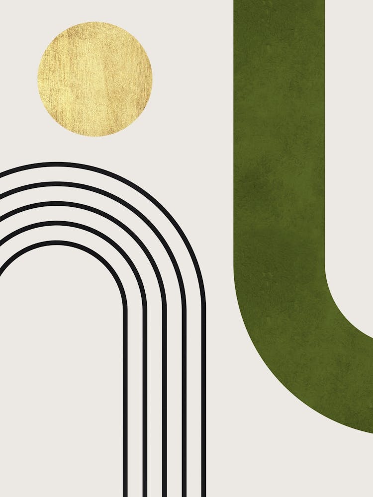 Watercolor of lines and circles 4