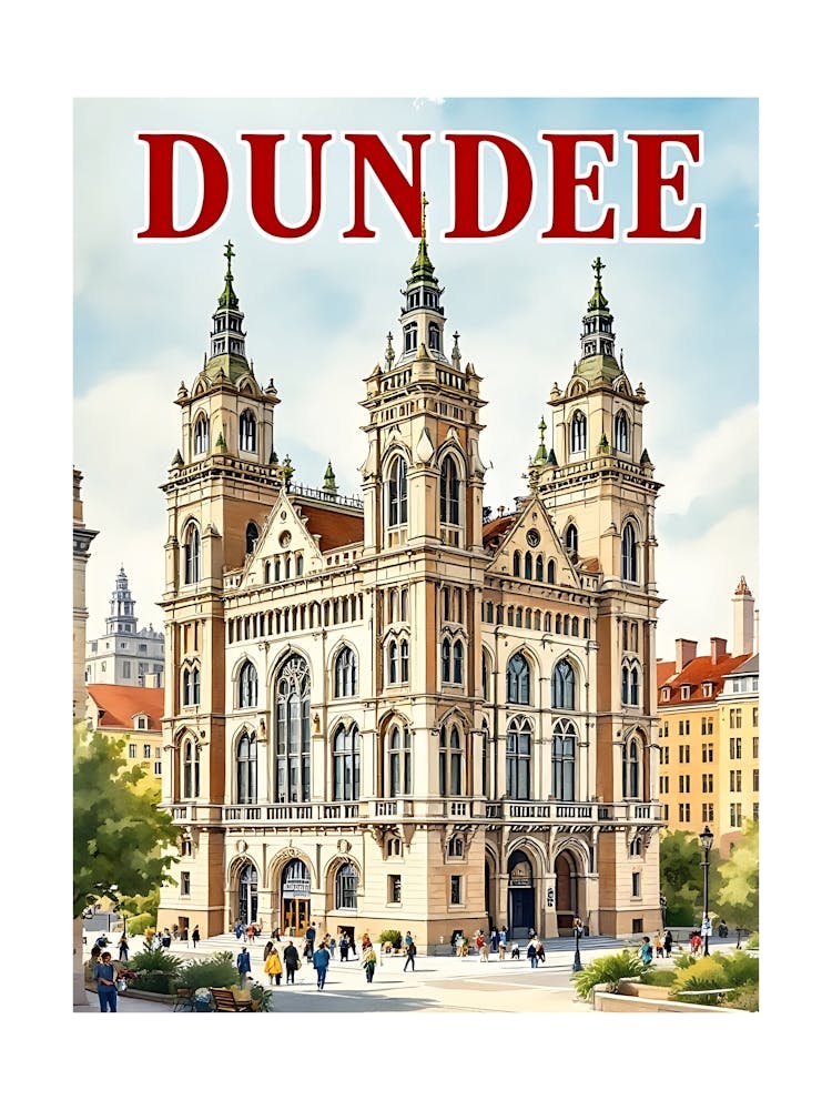 Dundee Watercolor Vintage Travel V 04