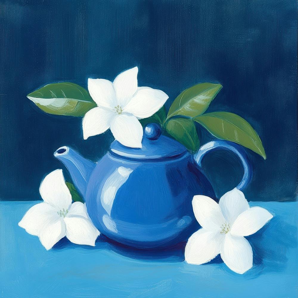 Teapot With White Flowers