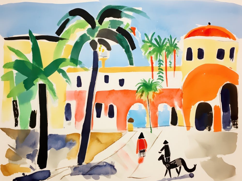 Lecce Italy Cute Watercolour Illustration 4