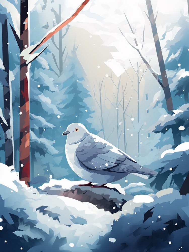 Pidgeon In The Snow 1