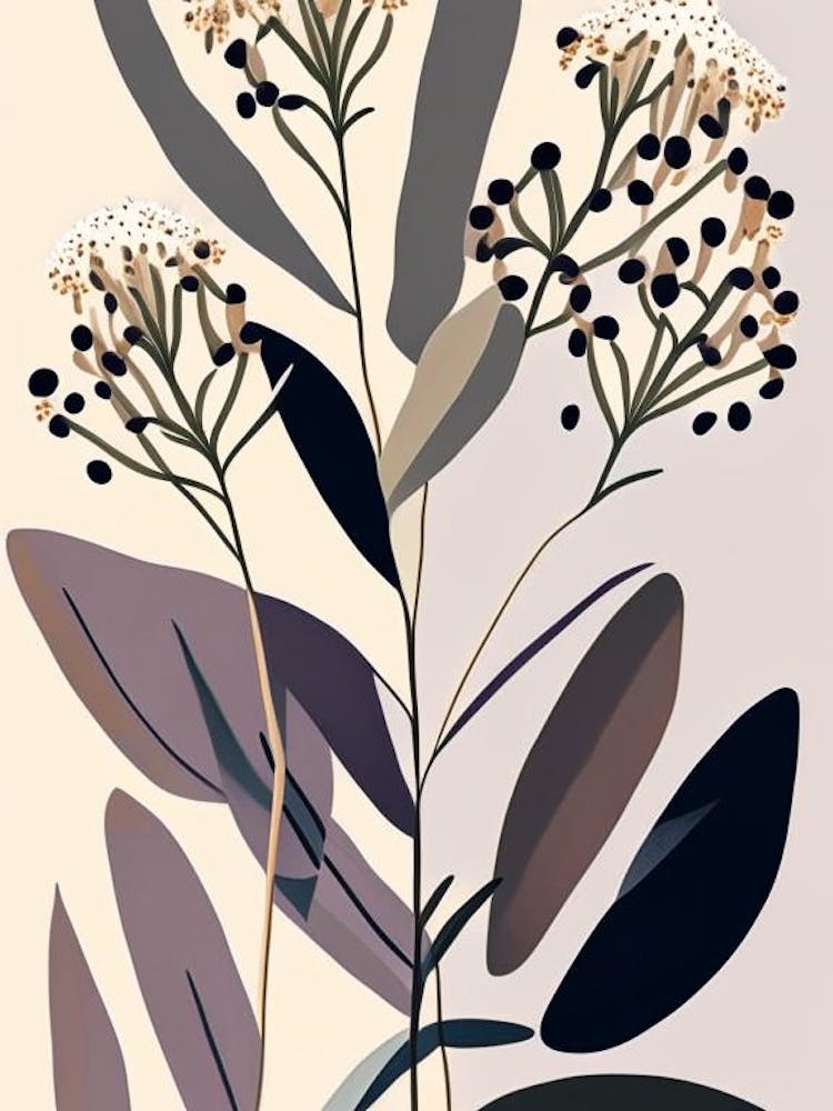 Prairie Milkweed Wildflower Modern Muted Colours 2