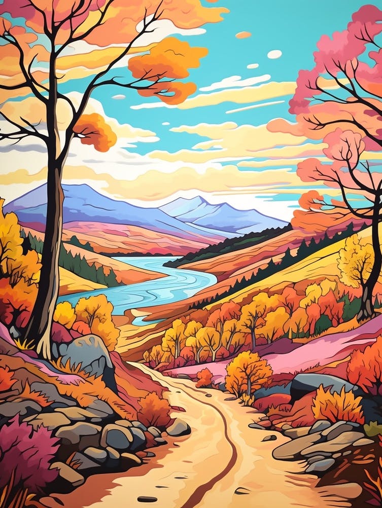 Cairngorms National Park Scotland 2 Hike Illustration