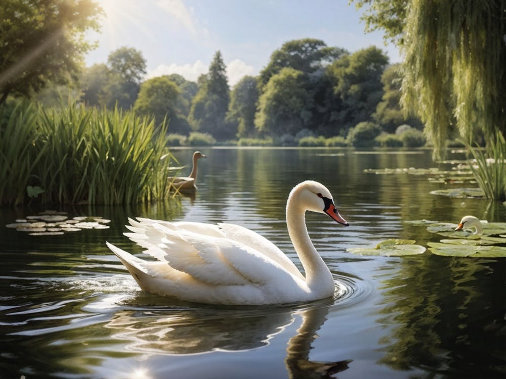 Swan In Pond 3