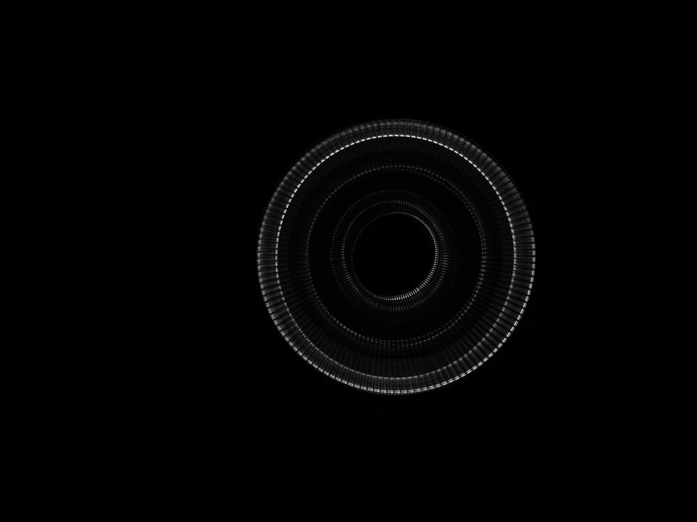 Glowing Abstract Curved Black And White Lines