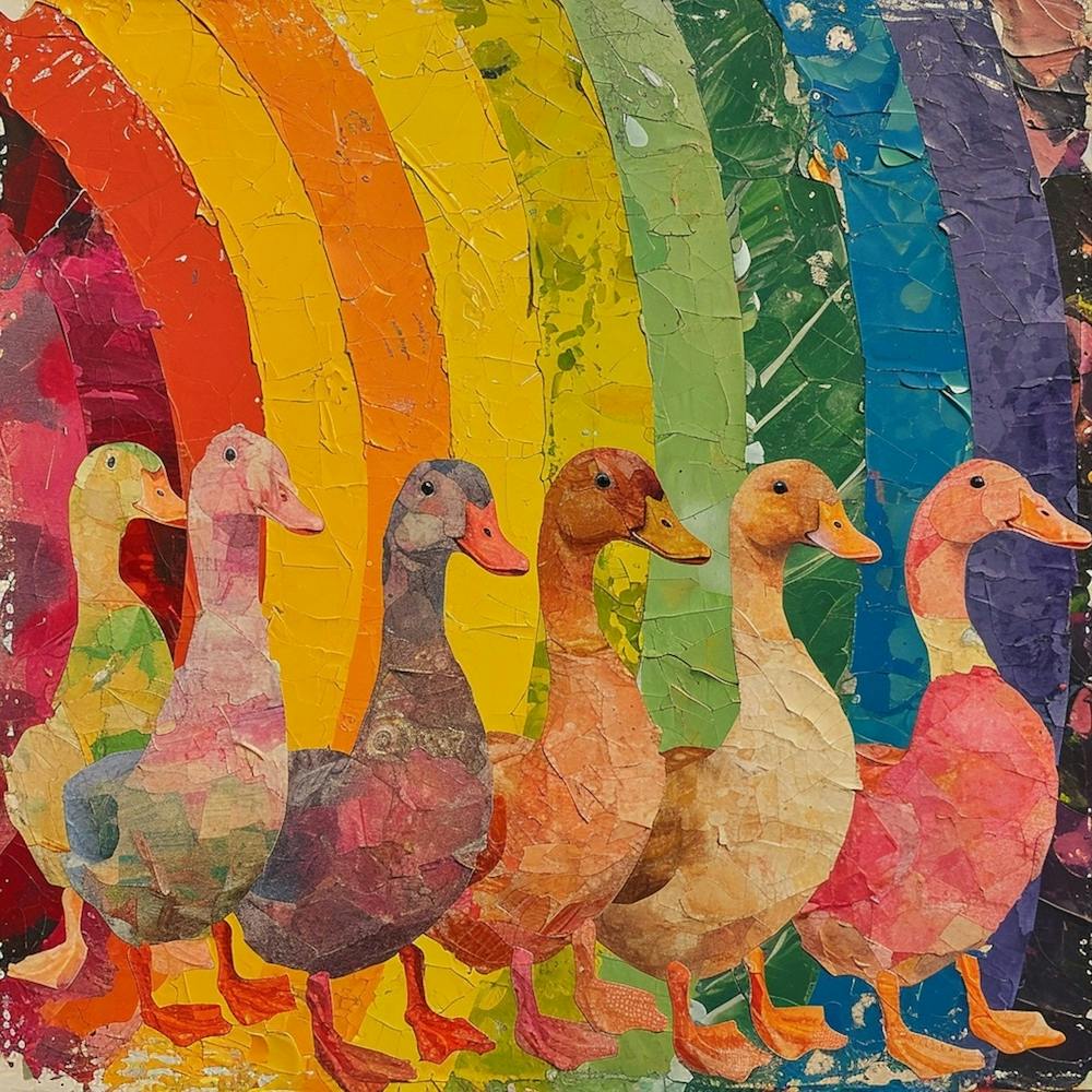 Kitsch Rainbow Duck Collage 1