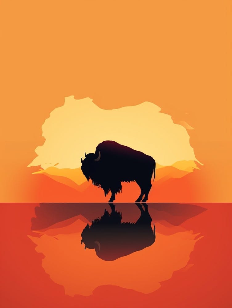 Bison Minimalist Abstract 2