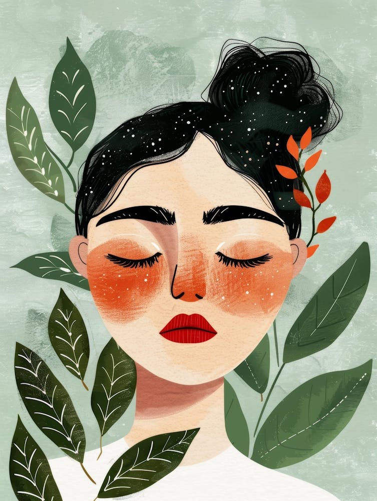 Portrait Of A Woman With Leaves 20