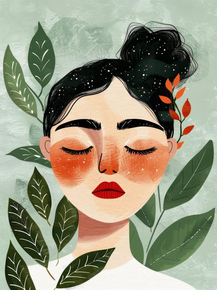 Portrait Of A Woman With Leaves 20