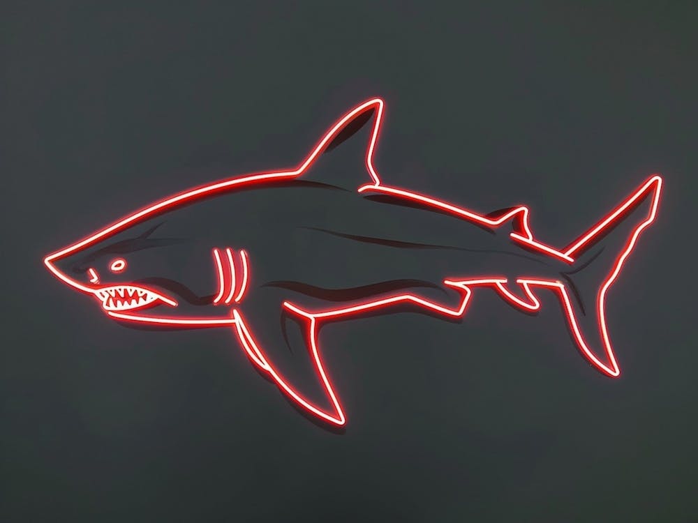 Neon Red Mako Shark 2