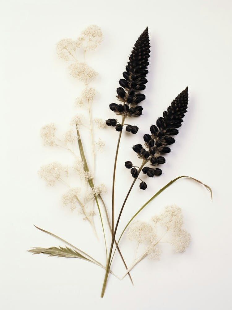 Pressed Wildflower Botanical Art Black Cohosh 3