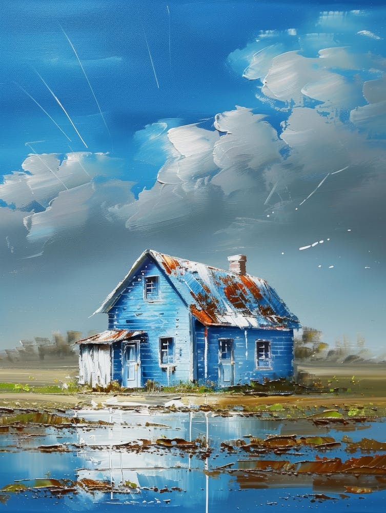 Blue House In The Water