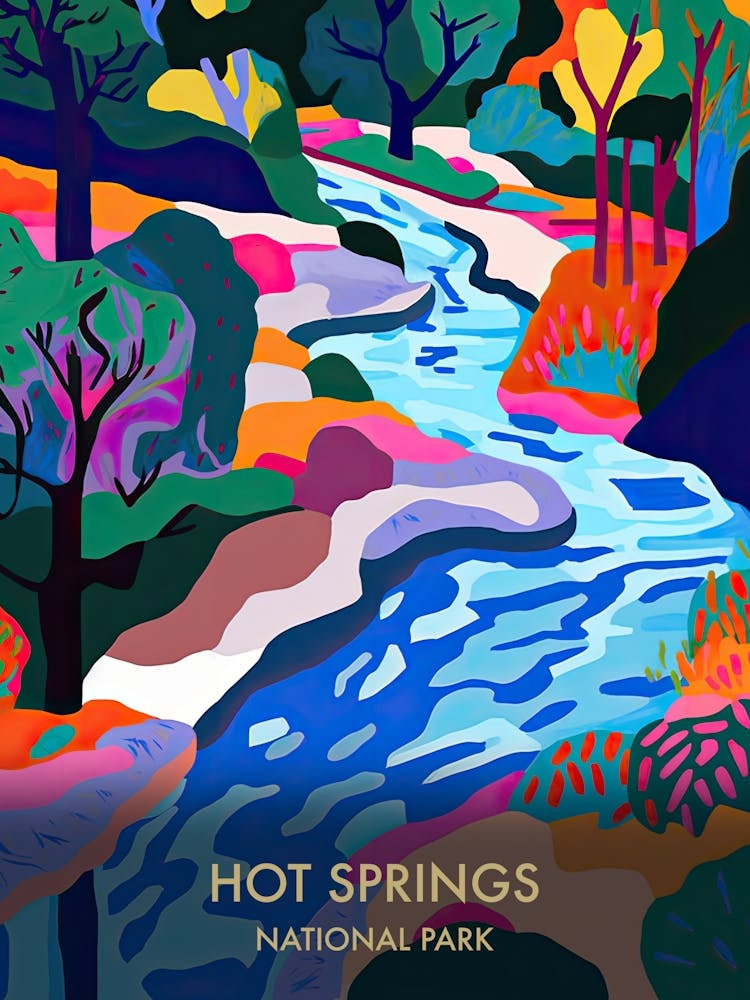 Hot Springs National Park Travel Poster Matisse Style 1
