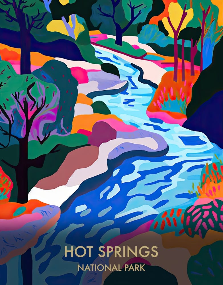 Hot Springs National Park Travel Poster Matisse Style 1
