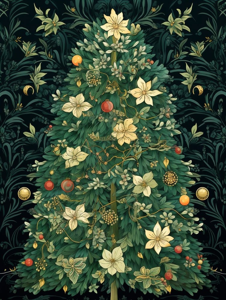 Arbre de Noël Style William Morris 6