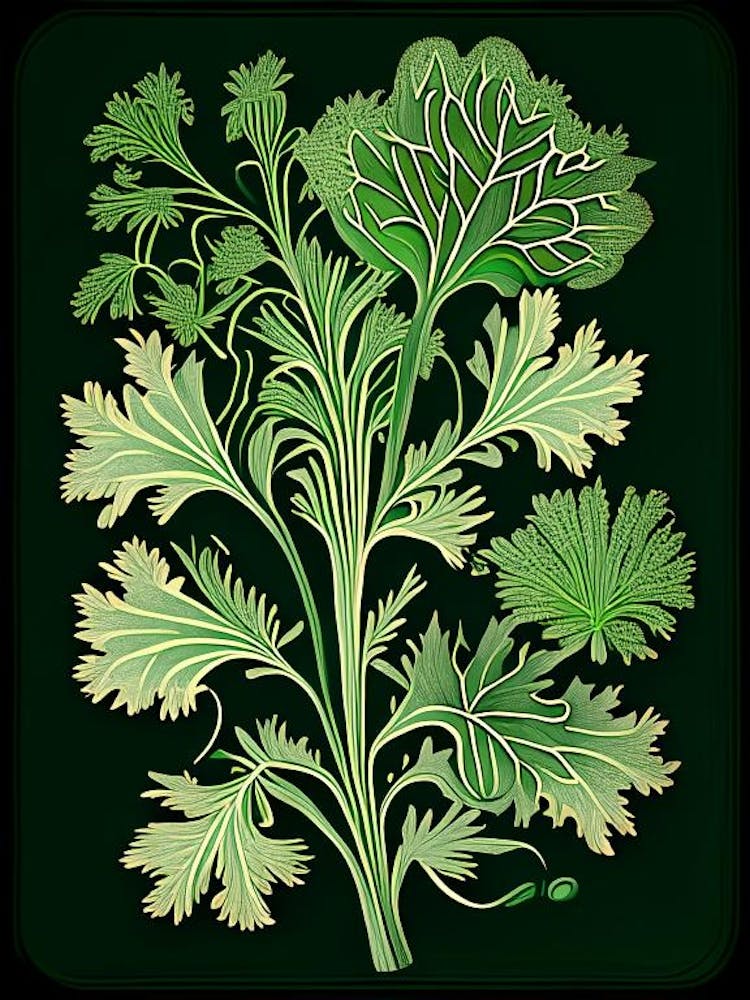 Cilantro Herb Vintage Botanical