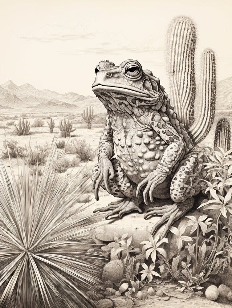Desert Wave Frog Drawing 7