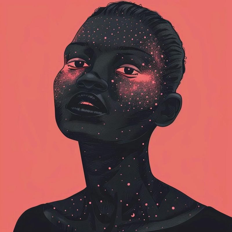 African Girl on Pink