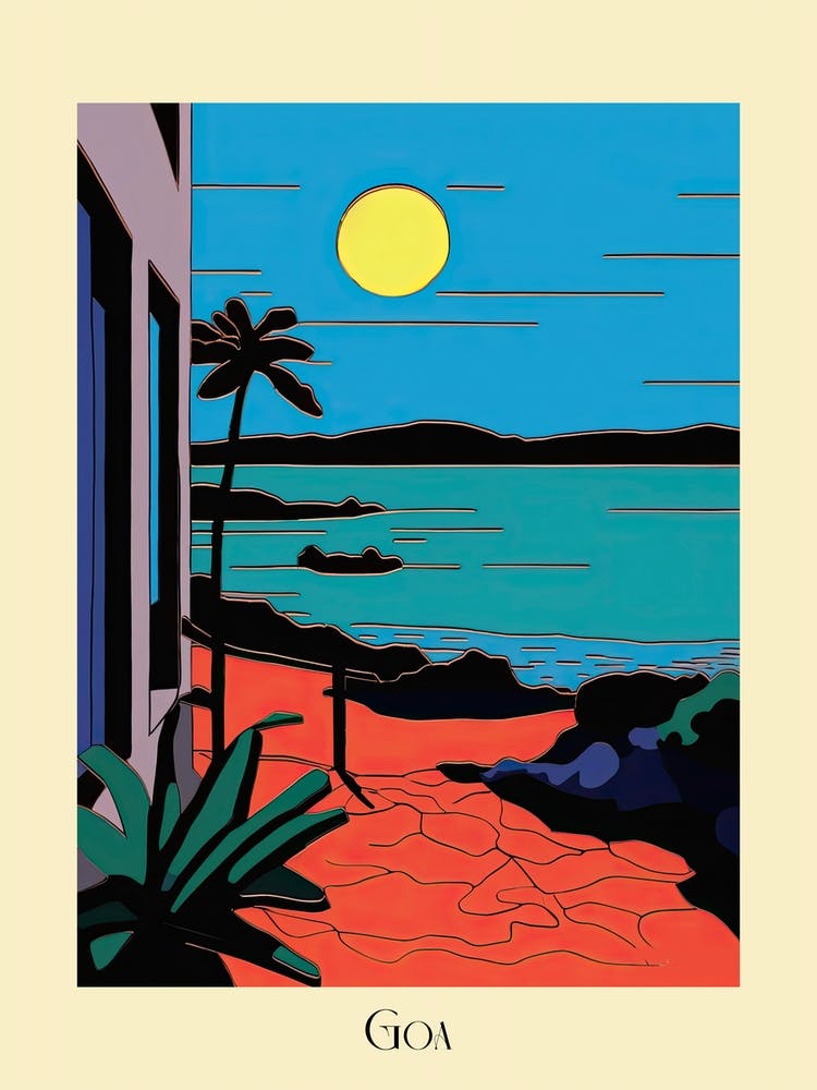 Poster Of Minimal Design Style Of Goa, India 4