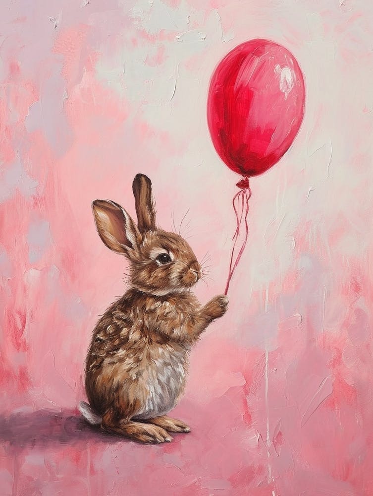 Cute Rabbit 8 With Balloon