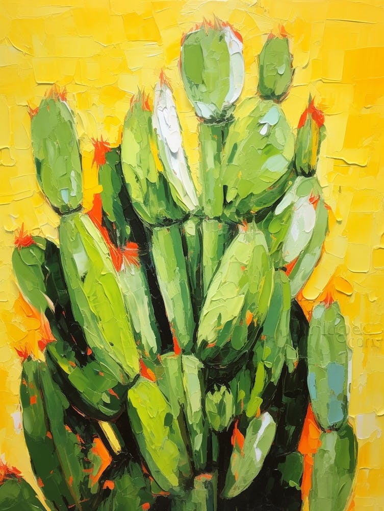 Cactus Painting Nopal Cactus 4