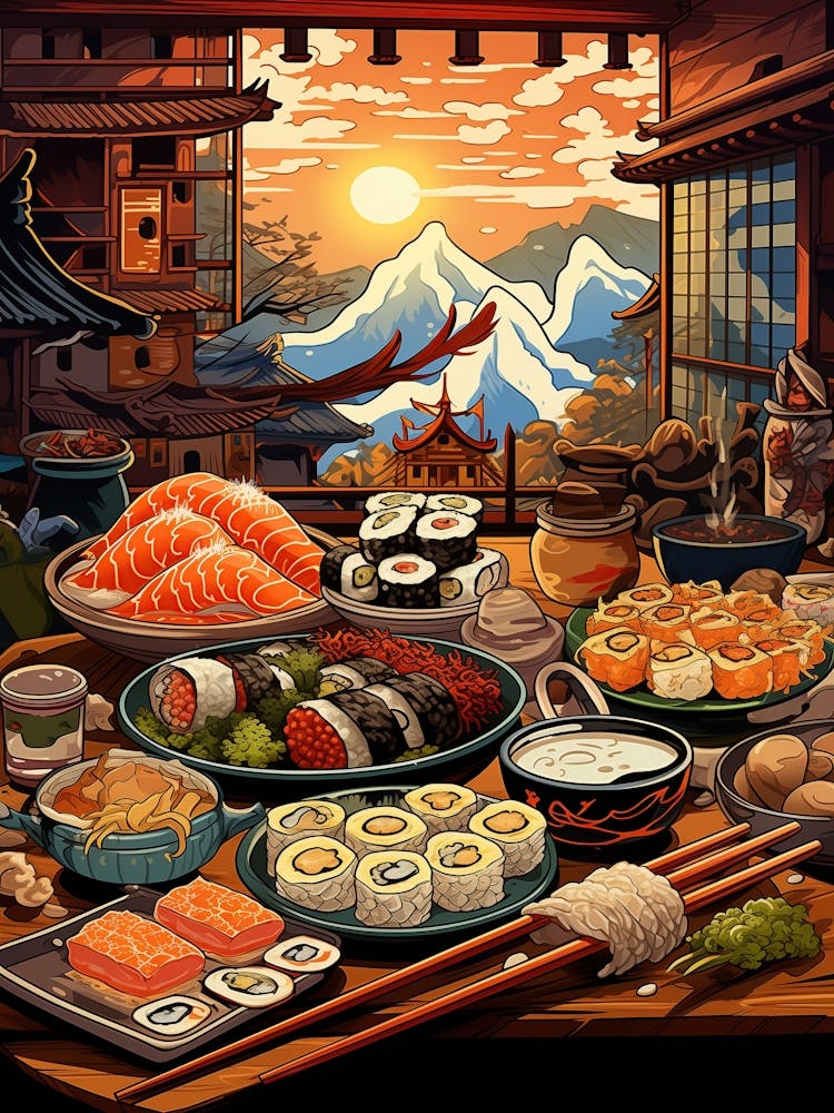 Japanese Food In A Restaurant