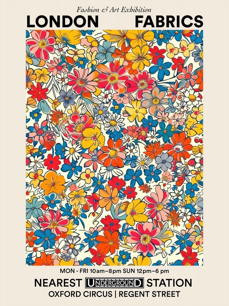 Poster Flower Luxe London Fabrics Floral Pattern 3