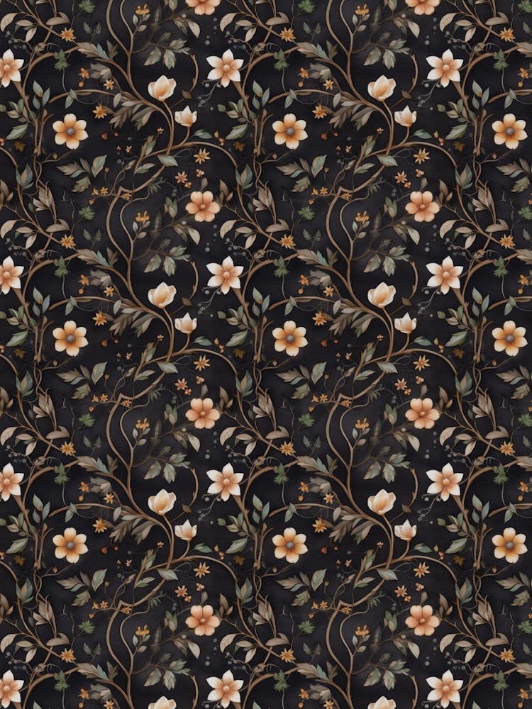 Black Floral Wallpaper