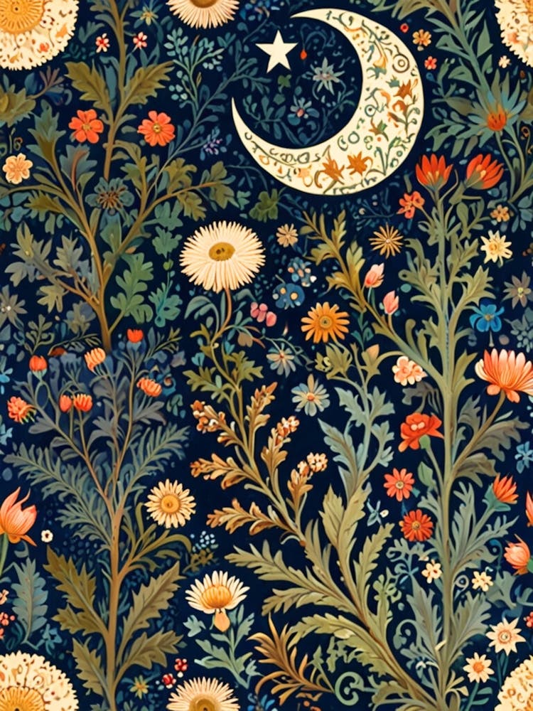 William Morris Moon And Flowers 44