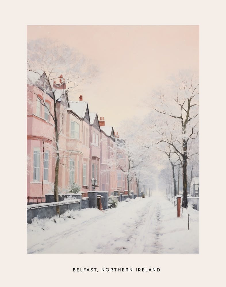 Dreamy Winter Painting Poster Belfast Northern Ireland 4