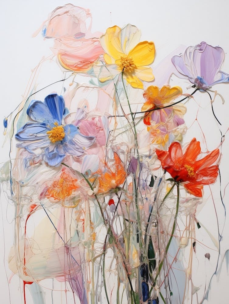 Abstract Flower Painting Cosmos 3