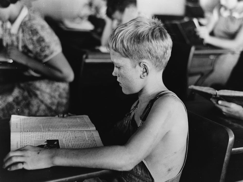 Child Studying In School, Southeast Missouri Farms By Russell Lee 1