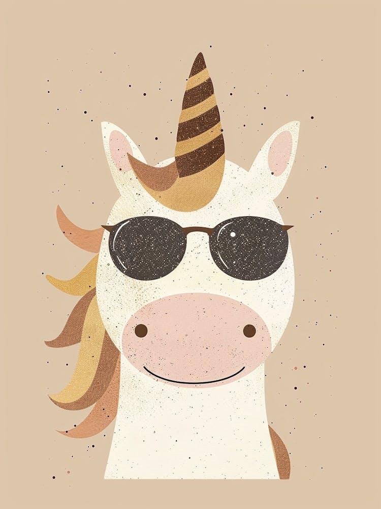 Unicorn With Sunglasses Muted Pastel 4