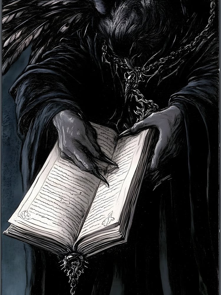 Dark Gothic Raven Reading Book