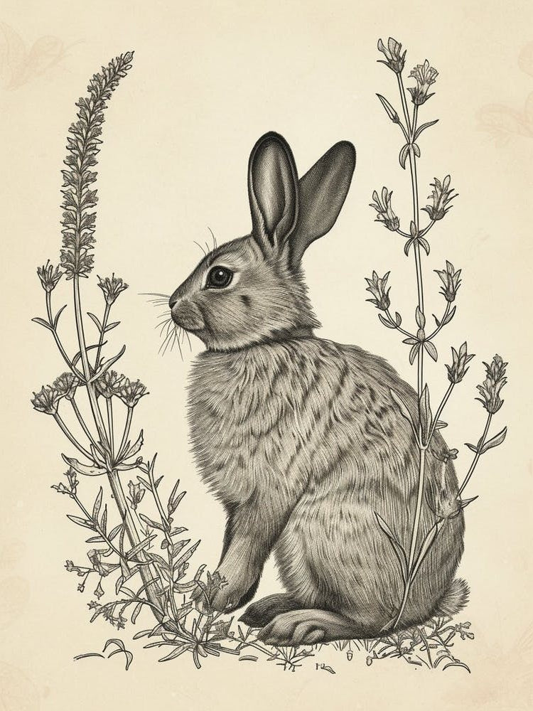 Beveren Blockprint Rabbit Illustration 6