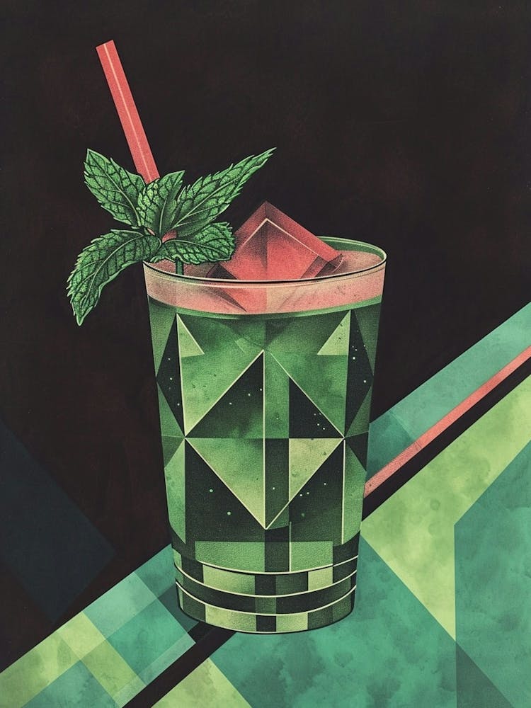 Mint Cocktail Art Deco Inspired 1