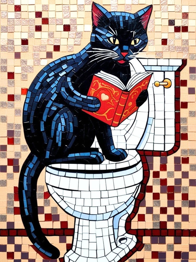 Black Cat Reading A Book 4
