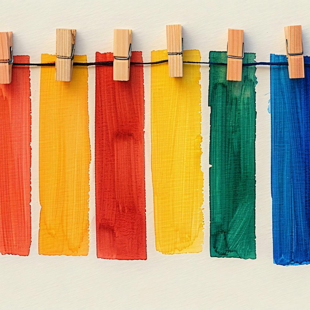 Rainbow Paint On Clothesline