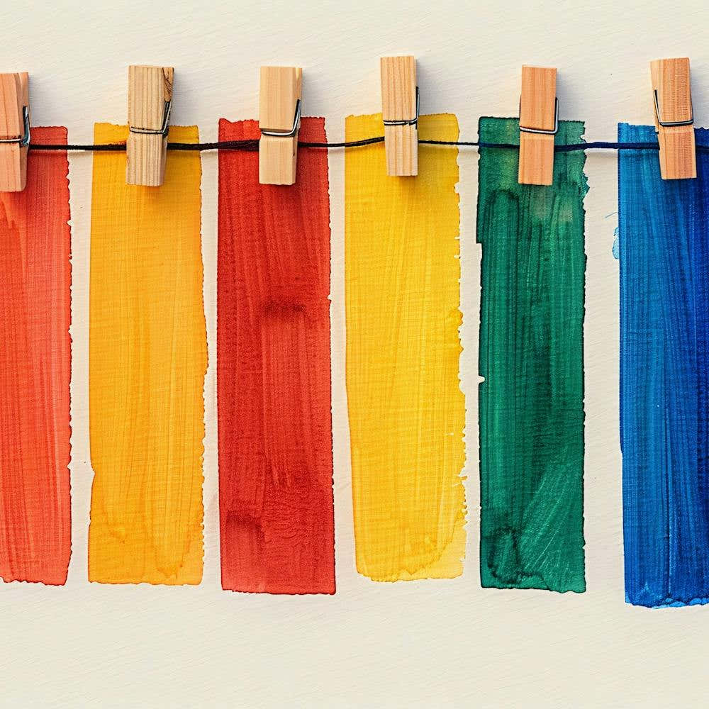 Rainbow Paint On Clothesline