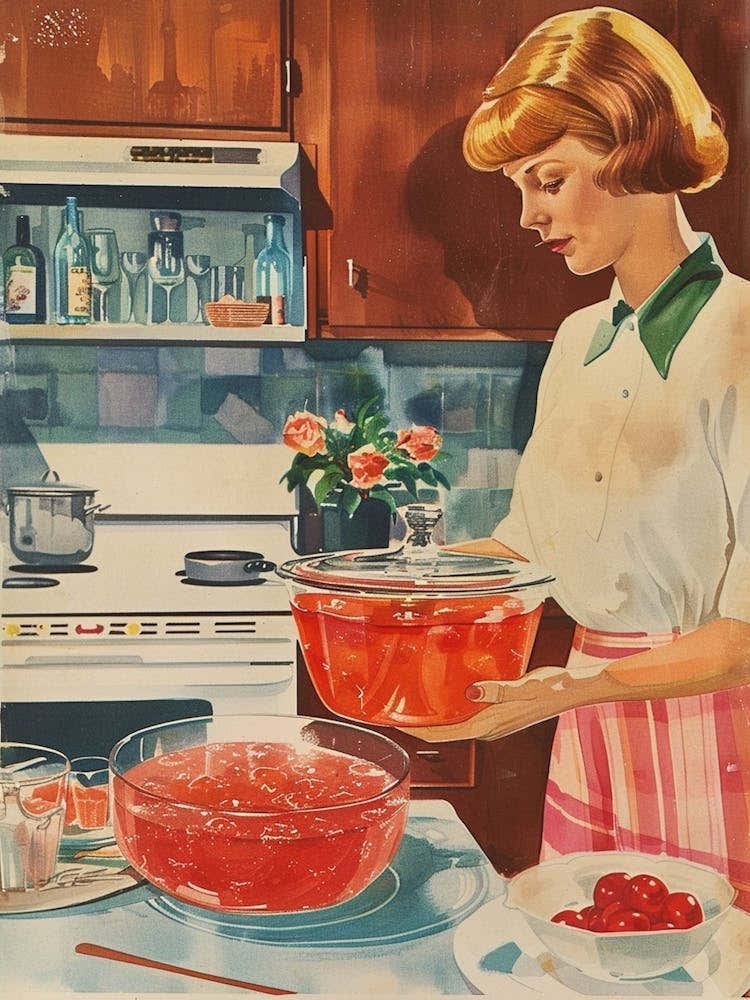Cooking Jelly In A Retro Kitchen