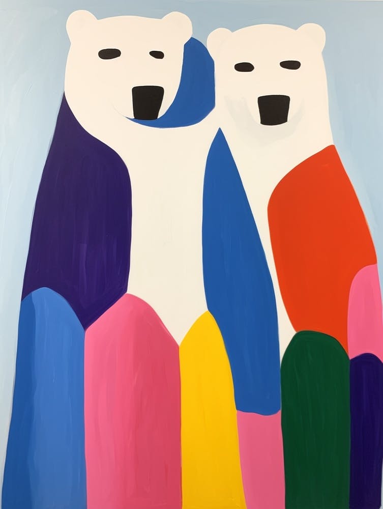 Colourful Kids Animal Art Polar Bear 2