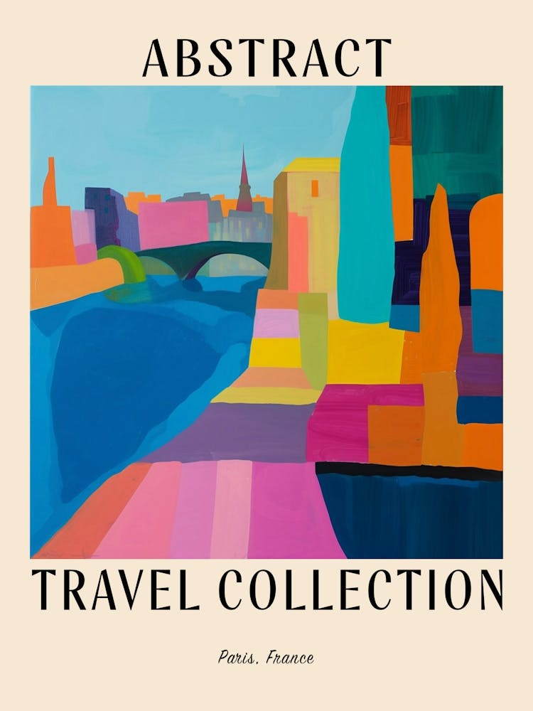 Abstract Travel Collection Poster Paris France 2