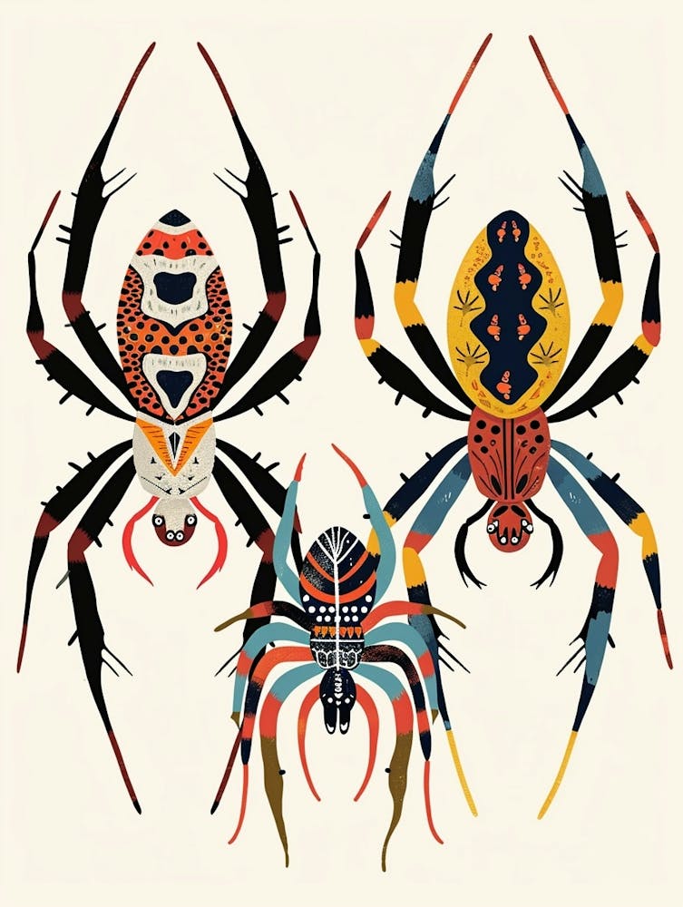 Bunte Insektenillustration Spinne 3