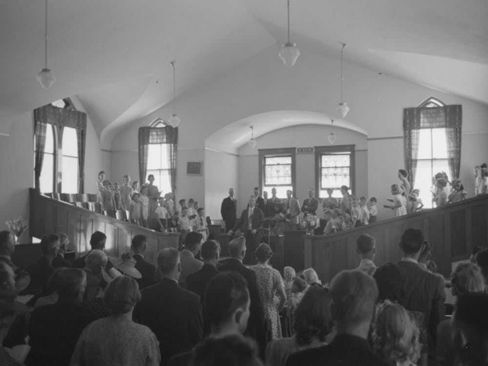 Untitled Photo, Possibly Related To Mormon Church On Sunday Morning, Mendon, Utah By Russell Lee