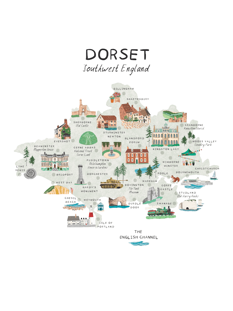 Dorset Southwest England Map 1