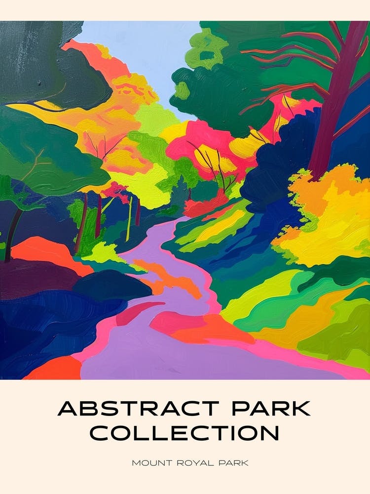 Abstract Park Collection Poster Mount Royal Park Montreal Canada 1