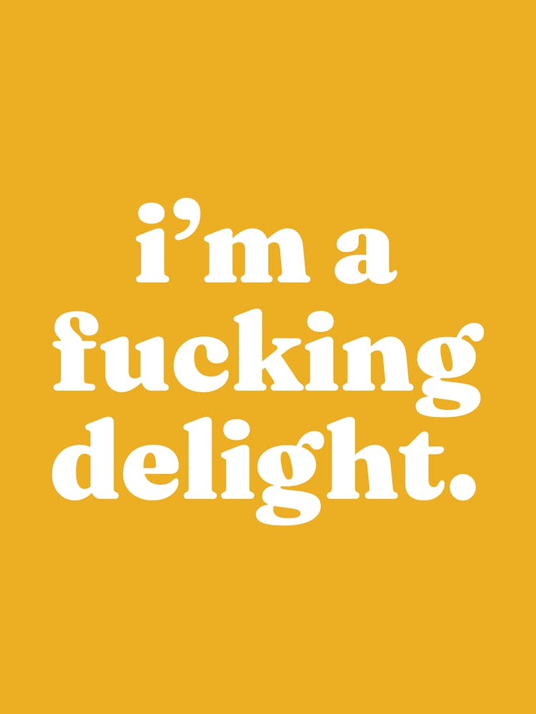 I'm a fucking delight quote, cool, rude, funny, humor, delight, affirmations, swear, lettering, saying, phrases, bold, vibes, mood, quotes, modern